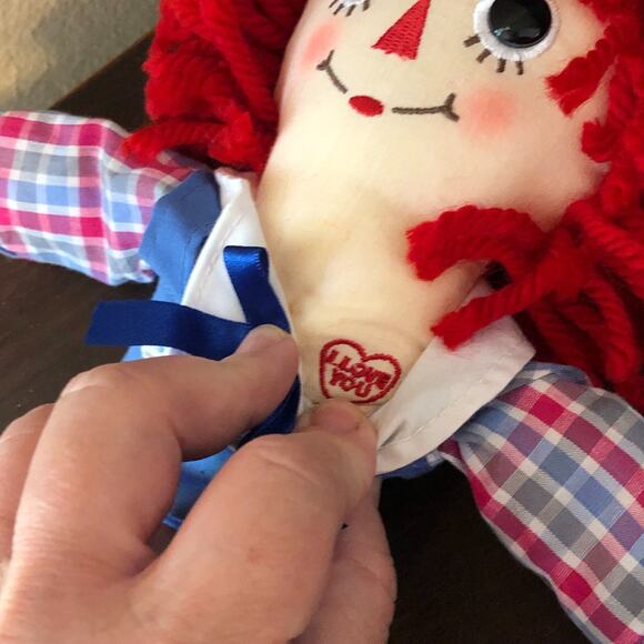 Raggedy Andy Doll 13” Hasbro By‎ Aurora Soft Plush Doll Clean - Picture 4 of 9